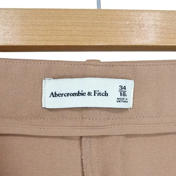 NWT Abercrombie & Fitch Sloane Tailored Wide Leg Pant In Tan Size 34 Regular - Picture 10 of 10